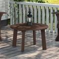 thumbnail image 4 of Outdoor Round Coffee Table, Adirondack Patio Coffee Table, Outdoor Large Side Table for Balcony Lawn (Brown), 4 of 7