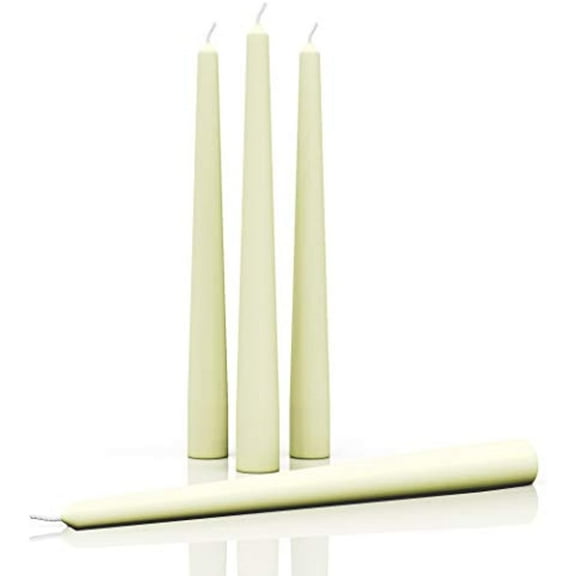 CANDWAX 10 inch Taper Candles Pack of 4 - Dripless Taper Candles and Unscented Candlesticks - Perfect as Dinner Candles and Household Candles - Ivory Candles