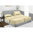 thumbnail image 2 of Split Queen 5-Piece Sheet Set, 1000-TC Giza Cotton, 15 inch Deep Pockets - Ivory, 2 of 7
