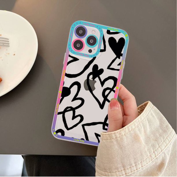 Love Heart Phone Case for iPhone 11 12 13 Mini Pro Max 14 Pro Max Case shell xuanjing unisex
