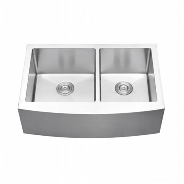 Apron Front 16 Gauge 33 in. Kitchen Sink Double Bowl
