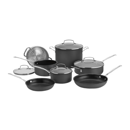 Juego de Ollas y Sartenes Cuisinart Chefs Classic 66C 11 Anodizado Duro Antiadherente 11 Piezas