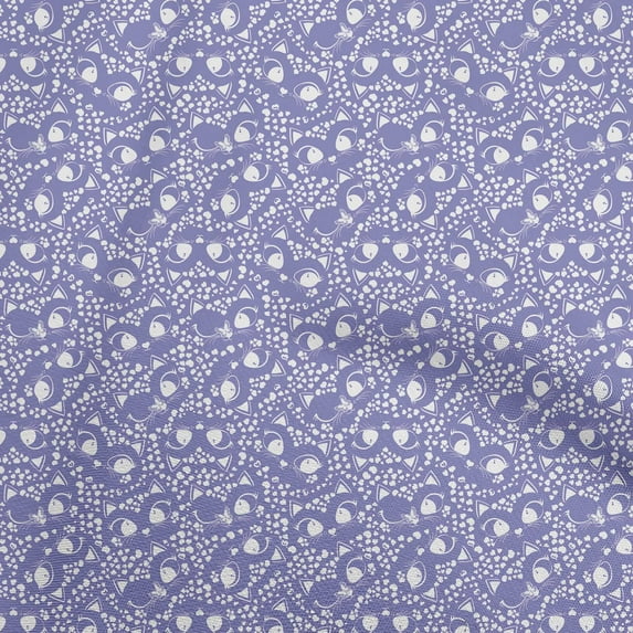 oneOone Cotton Poplin Medium Purple Fabric Kids Animal Quilting Supplies Print Sewing Fabric By The Yard 42 Inch Wide
