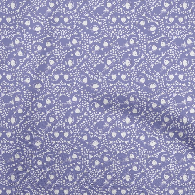 oneOone Cotton Jersey Medium Purple Fabric Kids Animal Sewing Material Print Fabric By The Yard 58 Inch Wide