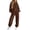 Coffee #35, variant on DORKASM Women's 2 Piece Hooded Lounge Set Matching Sweatsuits | Two Piece Lounge Sets for Women , Airport Travel Outfits, Comfy Athleisure Fall Winter Clothes ,wide Leg Palazzo Pants Navy XL