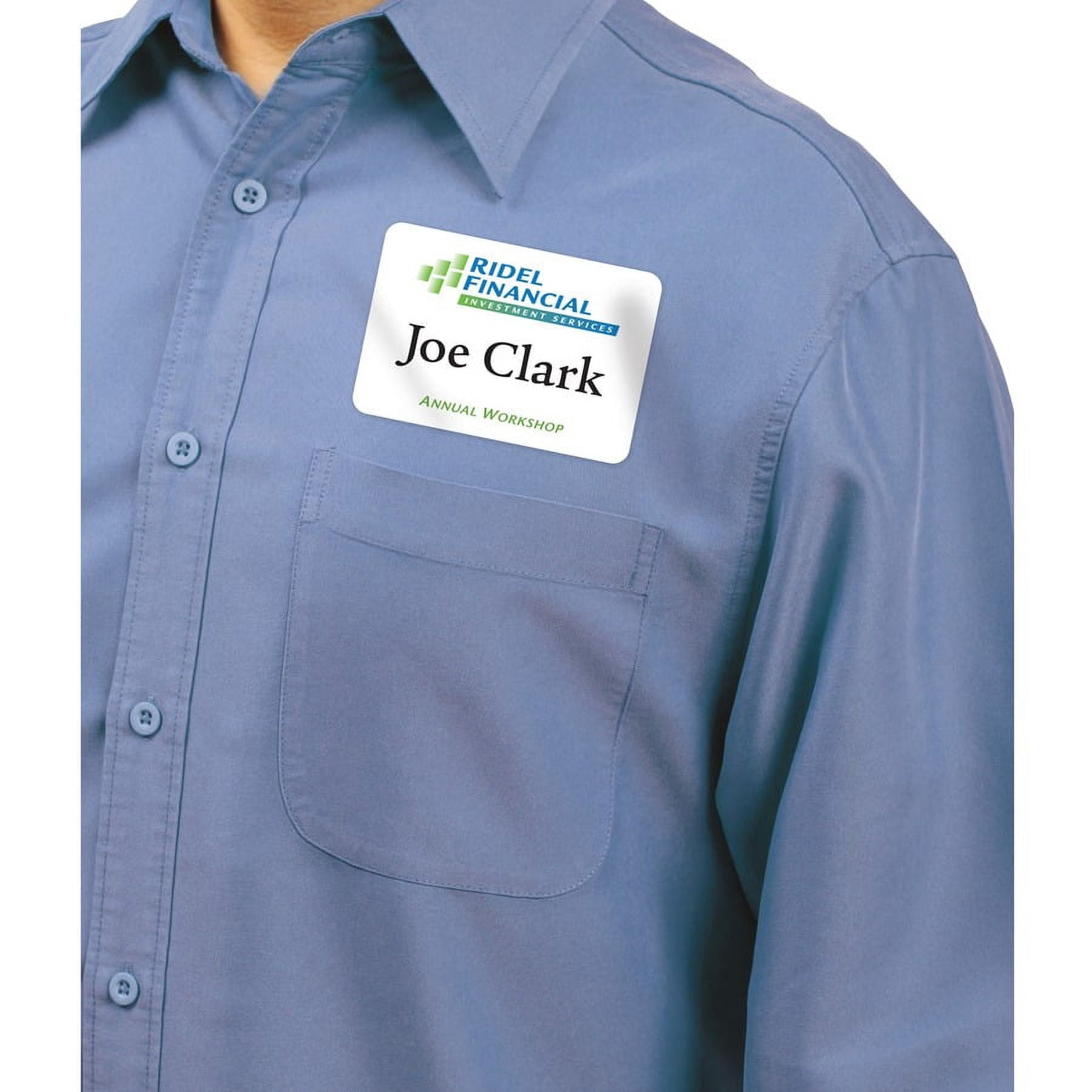 Avery&reg; Adhesive Name Badges - Removable Adhesive - Rectangle - Laser, - White - Film - 8 / Sheet - 10 Total Sheets - 80 Total Label(s) - 5 / Carton