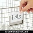 thumbnail image 6 of mDesign Bedroom Closet Storage Organizer Basket with Label Slot, 2 Pack, Satin, 6 of 7