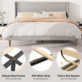 thumbnail image 5 of Frostbloom Full Size Platform Bed Frame, Linen Upholstered Wingback Headboard, Beige, 5 of 7