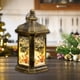 thumbnail image 1 of Farolillos colgantes navideños LED sin llama | Adornos portátiles de bronce retro para ventanas | Decoración navideña para interiores y exteriores | Luz nocturna segura para centro de mesa, 1 of 6