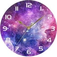 thumbnail image 5 of Dreamtimes Space Galaxy Wall Clock, 10 Inch Silent Non Ticking Round Clock Oil Painting Clock Easy to Read Clock for Living Room Bedroom Bathroom Home Decor, 5 of 7