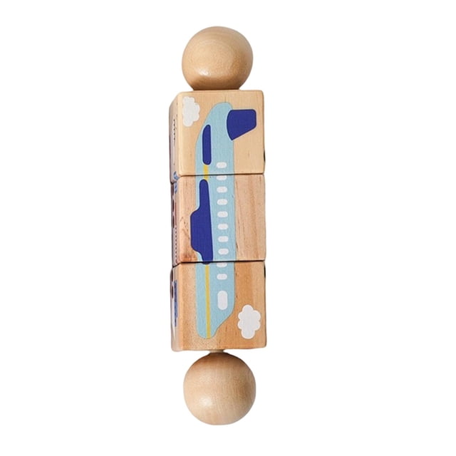 FashionCha Toy Boys Girls Develop Strategic Thinking Recognition Play Early Learning Puzzle Game Rotating Spin Twist Block Style E