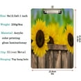 thumbnail image 2 of FMSHPON Yellow Sunflowers on Old Fence Clipboard Hardboard Wood Nursing Clip Board and Pull for Standard A4 Letter 13x9 inches, 2 of 5