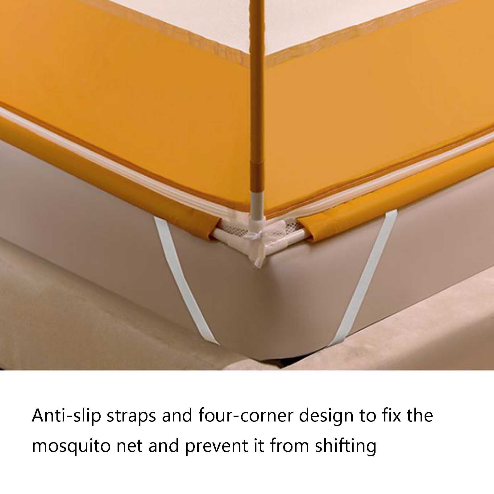 Mosquito Net, 3 Door Canopy Bed Square Top with Bottom Travel House Anti Mosquito Tent for Bedroom, Outdoor, Camping, Travel