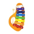 thumbnail image 3 of Xilófono de metal de 8 notas, xilófono de madera para niños, carillón de madera arcoíris, actividades musicales para niños, músicos, banda, regalo de Naranja, 3 of 9