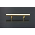 thumbnail image 3 of Satin Brass Cabinet Hardware Euro Style Bar Handle Pull - 3" Hole Centers, 5-3/4"" Overall Length - Modern Gold, 3 of 4