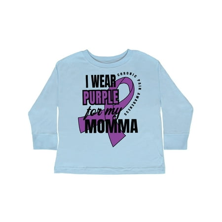 

Inktastic Chronic Pain I Wear Purple For My Momma Gift Toddler Boy or Toddler Girl Long Sleeve T-Shirt