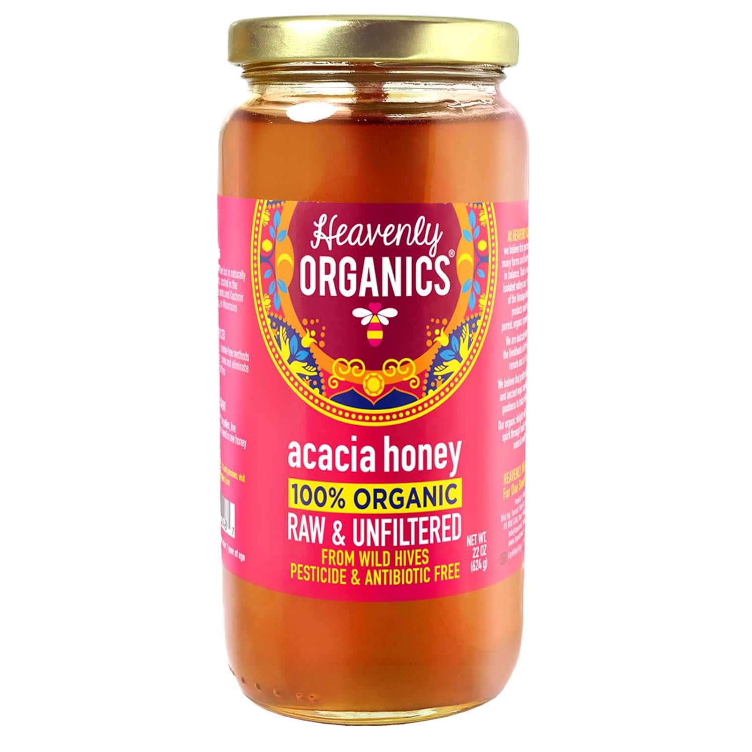 Heavenly Organics Acacia Honey 22 oz (Pack Of 6)