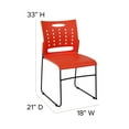 thumbnail image 5 of Flash Furniture HERCULES Series 881 lb. Capacity Orange Sled Base Stack Chair with Air-Vent Back, 5 of 11