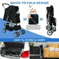 thumbnail image 3 of CL.HPAHKL Dog Stroller, 4 Wheels Foaldable Cat Stroller Dog Cat Cage Jogger Stroller for Medium Small Dogs Cats, Pet Stroller with Storage Basket and Cup Holder Portable Lightweight for Travel, 3 of 8