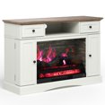thumbnail image 2 of Cozy Home TV Stand with 28'' Fireplace for TVs up to 55'', Accent Entertainment Center with Adjustable Shelves & Double-door Design, Perfect for Living Room, Bedroom, White, 2 of 12