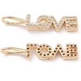 thumbnail image 2 of 1 colgante de latón con micro pavé de circonitas cúbicas transparentes con la palabra "Amor" para el Día de San Valentín, chapado en oro auténtico de 18 quilates., 2 of 2