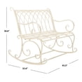 thumbnail image 5 of SAFAVIEH Ressi Rustic Outdoor Patio Rocking Bench, Pearl White, 5 of 9