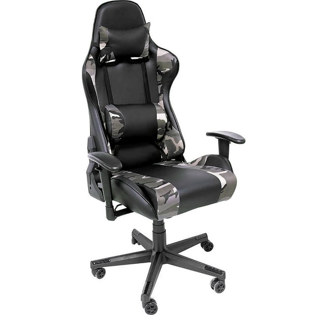 Silla Gamer Ergonomica Reclinable Audiotek Camuflaje Gaming Verde Militar