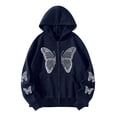 thumbnail image 5 of CHGBMOK Women's Zipper up Hoodie Gothic Butterfly Printing Hooded Sweatshirts Y2K Retro -Graphic Jacket Outwear, 5 of 5