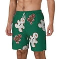 thumbnail image 2 of Balery Gingerbread Snowman Cookies Mens Swim Trunks Swim Shorts for Men Quick Dry Inseam Beach Shorts with Compression Liner Pocket-Small, 2 of 9
