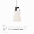 thumbnail image 6 of Ceiling Pendant Light Fixture, Black Bronze, Fabric, Mid Century Kitchen Cafe Bistro Hospitality Restaurant, Modern Contemporary HB33866, 6 of 8