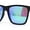 Black - Teal Mirror, variant on Eco Friendly Bamboo Wood Arm Large Horn Rim Hipster Sunglasses Black - Blue Mirror