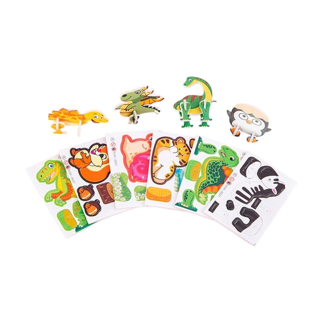 Esquirla 10 Pieces Cartoon Puzzle Animal Recognition Fine Motor Skill for Kids Babies