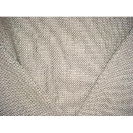 Designer Clothing Fabrics 12H4 - Antique White / Taupe Small-Scale Check / Basketweave Designer Upholstery Drapery Fabric - By the Yard ()