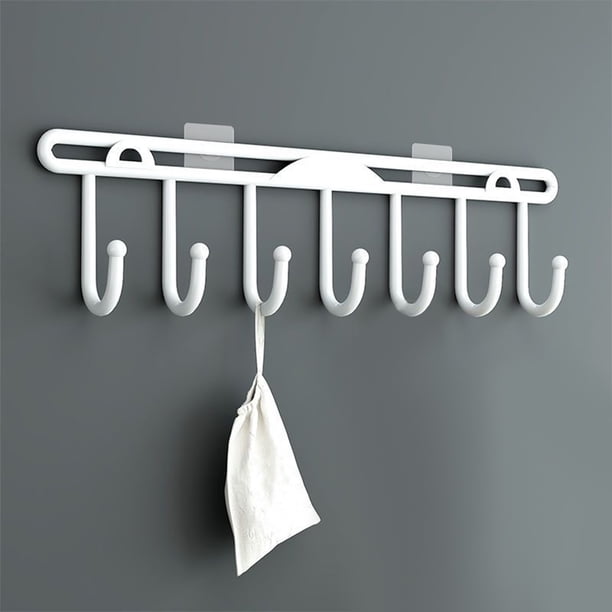 Ganchos detrás de la puerta, perchero para baño, puerta de entrada, sin perforaciones, perchero de hierro grueso para colgar en la pared, perchero de hierro para almacenamiento