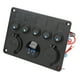 thumbnail image 1 of Panel de interruptores de 5 bandas Panel de interruptores LED impermeable de 12 a 24 V con voltímetro digital retroiluminado para barco marino RV remolque camión azul, 1 of 12