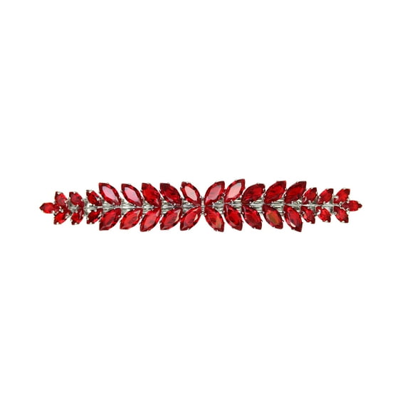 Faship Gorgeous Red CZ Crystal floral Hair Barrette