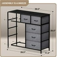 thumbnail image 3 of ZXNYH Dresser with 9 Drawers - Furniture Storage Chest Tower Unit for Bedroom, Hallway, Closet, Office Organization - Steel Frame, Wood Top, Easy Pull Fabric Bins (Gray/Black), 3 of 6