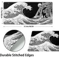 thumbnail image 3 of Japanese Sea Waves Dragon Gaming Mouse Pad, Extended Large Mouse Mat Desk Pad 35.4 x 15.7 Inch, Abstract Black Texture Non-Slip Rubber Base Desk Mat Stitched Edges PC Keyboard for Office Home Game, 3 of 6