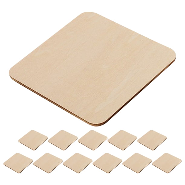 Paquete De 72 Azulejos Cuadrados De Madera De 3 Pulgadas Con Recortes De Madera Sin