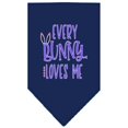 thumbnail image 1 of Everybunny Loves Me Screen Print Bandana Navy Blue Large, 1 of 1