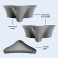 thumbnail image 4 of Bloem Collins 16" Stackable 2-Tier Plastic Garden Pot Planters, Ideal for Herbs, Succulents, and Strawberry Plants, Charcoal, 4 of 8