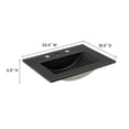 thumbnail image 2 of Pemberly Row Ceramic Modern 24" Bathroom Sink in Black With Rectangular Basin, 2 of 5