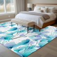 thumbnail image 4 of Spring Flowers Area Rugs 5'x7', Washable Small Throw Rugs for Laundry Room Playroom, Blue Botanical Watercolor Wildflowers Indoor Outdoor Rug Non-Slip Low Pile Carpet Runner Reversible Floor Mats, 4 of 8