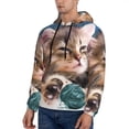 thumbnail image 3 of Fotbe Men's Hoodie with Playful Cat Pattern - Kangaroo Pocket Pullover Hooded Sweatshirt, Perfect for Daily Wear, Travel, and Home-Medium, 3 of 7