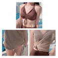 thumbnail image 2 of Conjunto de bikini para mujer Tie Halter de de manga larga con para cubrir s Ropa , CAFÉ café Yinane Traje de bikini de mujer, 2 of 2