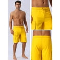 thumbnail image 5 of DARING DIVA Men's Solid Color Side Pockets Lining Summer Board Shorts 30 Yellow, 5 of 6