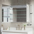thumbnail image 3 of ANGELES HOME 36" x 30" LED Medicine Cabinet with Lights, Medicine Cabinet with Mirror, Surface or Recessed Mounted, Anti-Fog, Dimmable, Memory Function, Outlets & USB, Double Opening Doors, 3 of 16