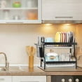 thumbnail image 5 of 2-Tier Countertop Dish Drying Rack w/Utensil Holder Dish Drainer for Kitchen, 5 of 7
