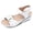 White, variant on Orthopedic Sandals for Women Comfortable Low Wedges Breathable Footbed Arch Support Walking Shoes with Adjustable Strap White Size 9