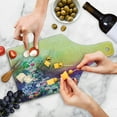thumbnail image 4 of Flower Cutting Board, Ivy Floral Beauty in Spring Blooming Nature Soft Calm Paradise Print, Tempered Glass Cutting and Serving Board, Wine Bottle Shape, Purple Yellow Multicolor, by Ambesonne, 4 of 5